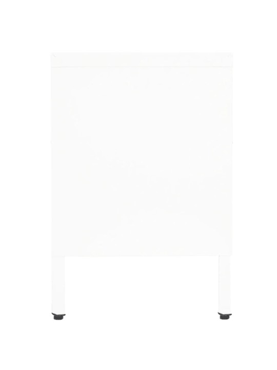 TV stolek bílý 90 x 30 x 44 cm ocel a sklo