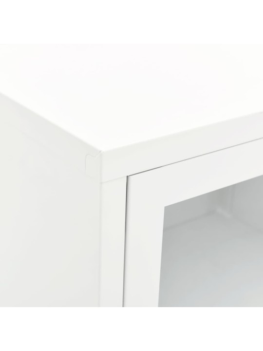 TV stolek bílý 90 x 30 x 44 cm ocel a sklo