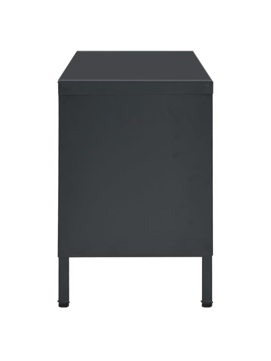 TV stolek antracitový 90 x 30 x 44 cm ocel a sklo