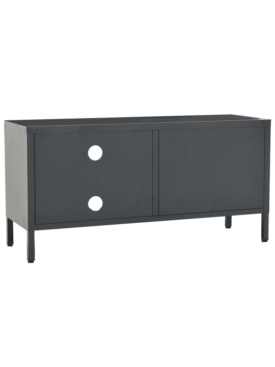 TV stolek antracitový 90 x 30 x 44 cm ocel a sklo