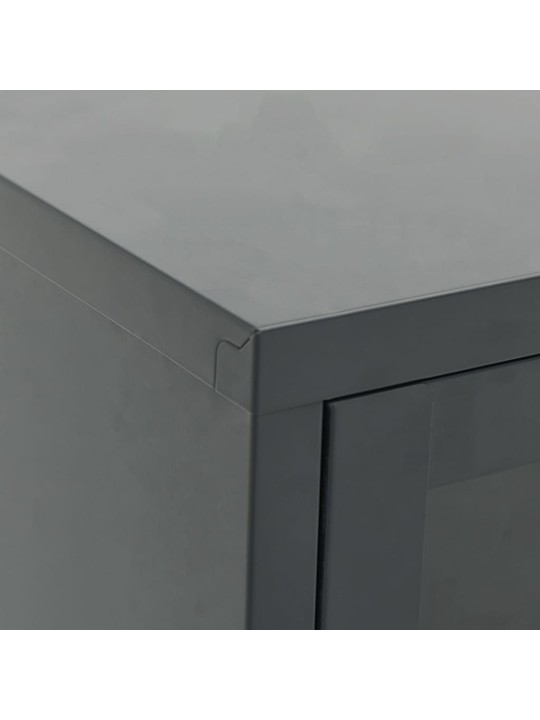 TV stolek antracitový 90 x 30 x 44 cm ocel a sklo