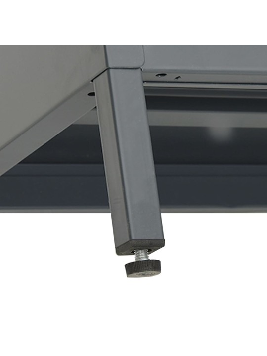 TV stolek antracitový 90 x 30 x 44 cm ocel a sklo