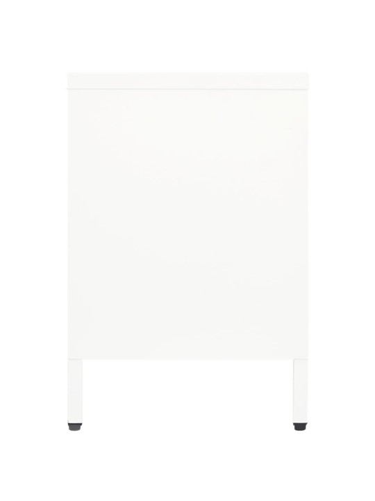 TV stolek bílý 105 x 35 x 52 cm ocel a sklo