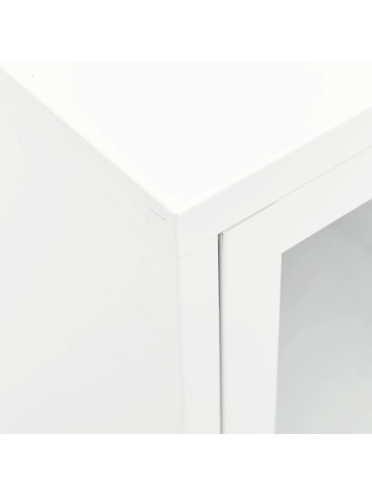 TV stolek bílý 105 x 35 x 52 cm ocel a sklo