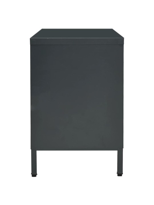 TV stolek antracitový 105 x 35 x 52 cm ocel a sklo