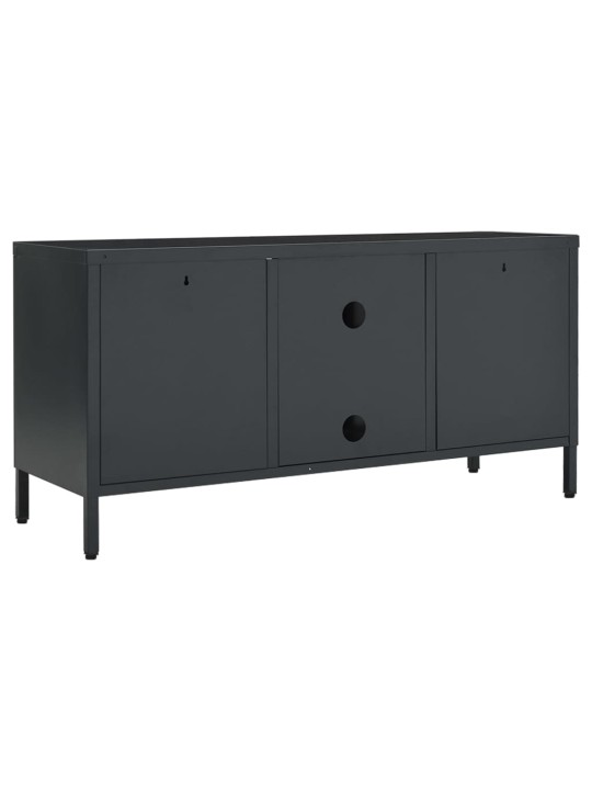 TV stolek antracitový 105 x 35 x 52 cm ocel a sklo