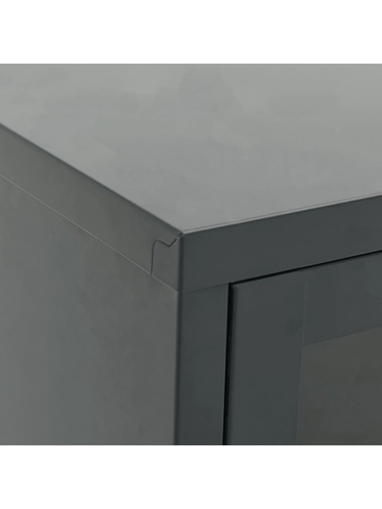 TV stolek antracitový 105 x 35 x 52 cm ocel a sklo