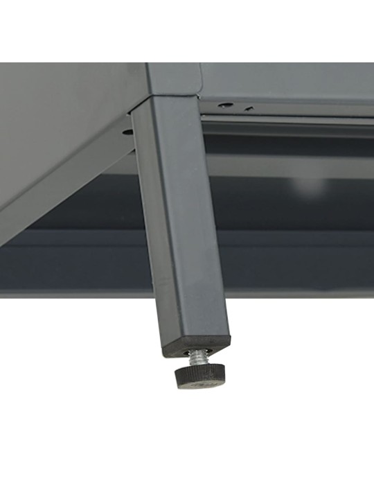 TV stolek antracitový 105 x 35 x 52 cm ocel a sklo