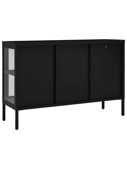 Příborník černý 105 x 35 x 70 cm ocel a sklo