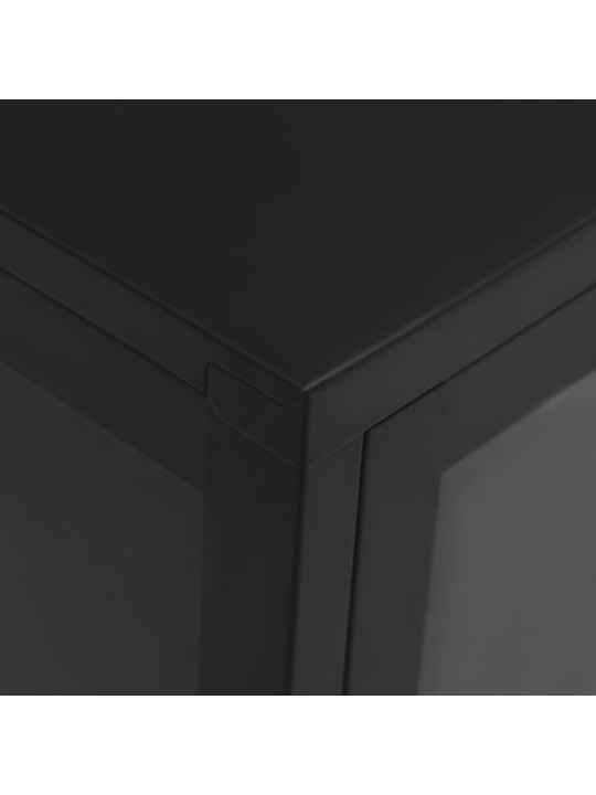 Příborník černý 105 x 35 x 70 cm ocel a sklo