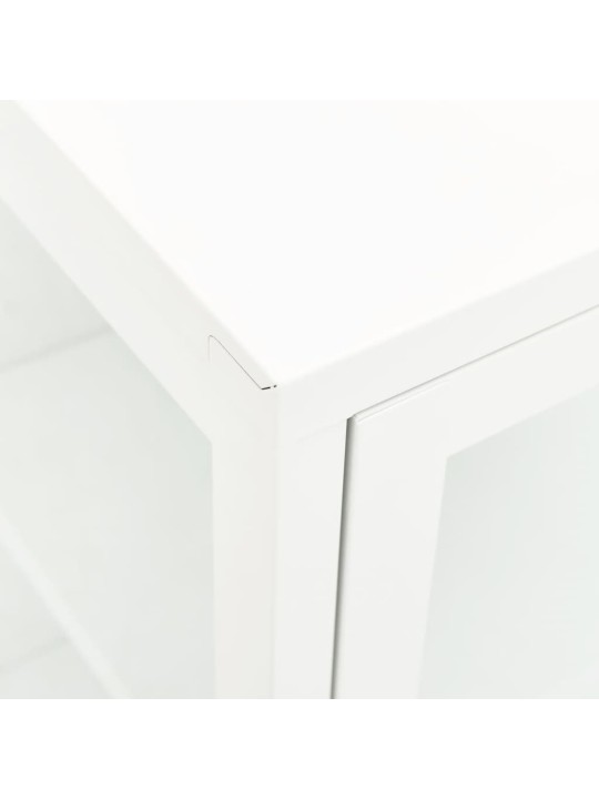 Příborník bílý 105 x 35 x 70 cm ocel a sklo