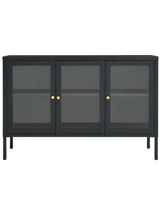 Příborník antracitový 105 x 35 x 70 cm ocel a sklo