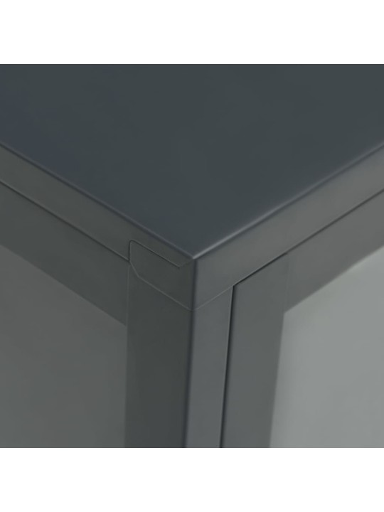 Příborník antracitový 105 x 35 x 70 cm ocel a sklo