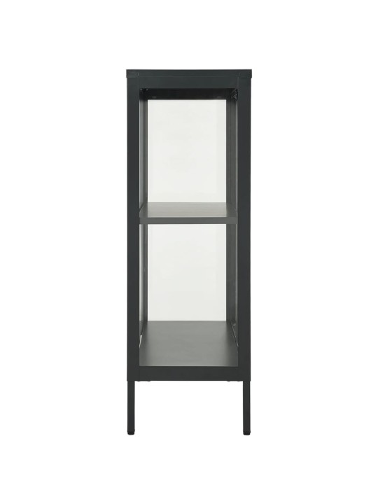Příborník antracitový 75 x 35 x 105 cm ocel a sklo