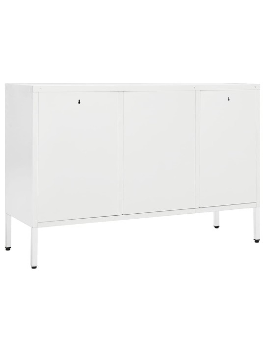 Příborník bílý 105 x 35 x 70 cm ocel a tvrzené sklo