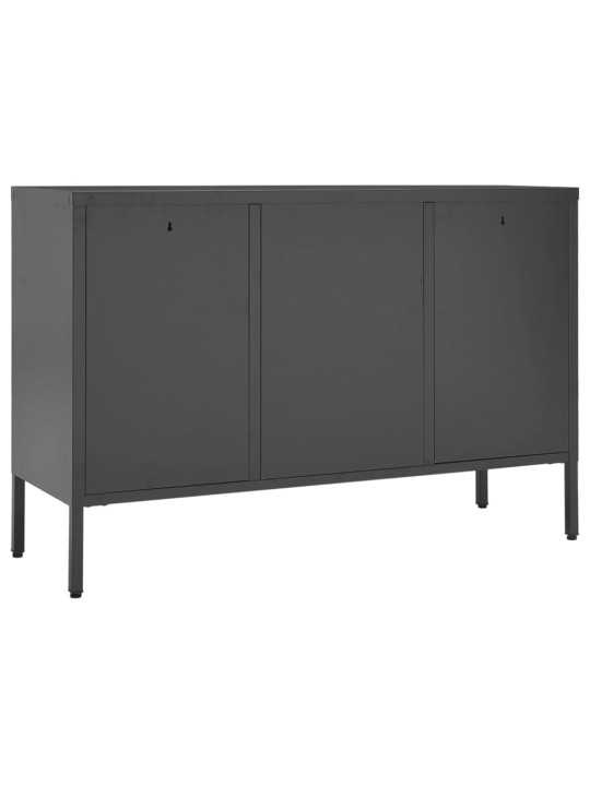 Příborník antracitový 105 x 35 x 70 cm ocel a tvrzené sklo