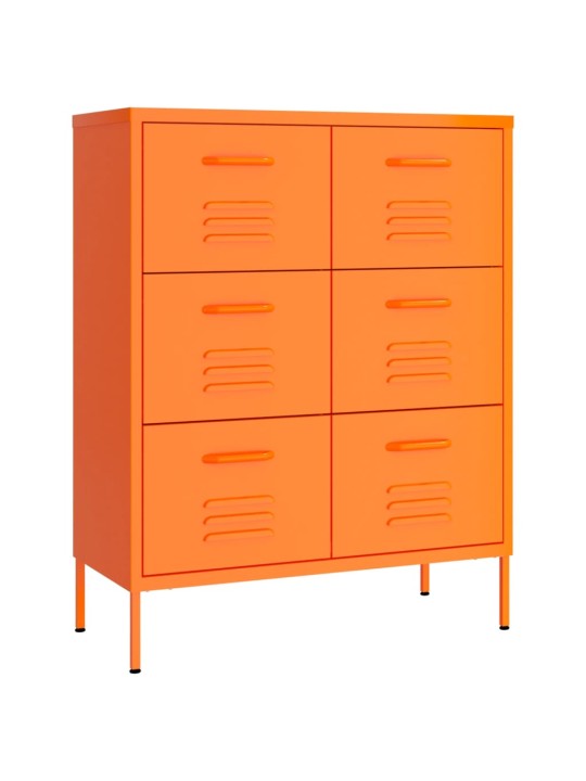 Zásuvková skříň oranžová 80 x 35 x 101,5 cm ocel