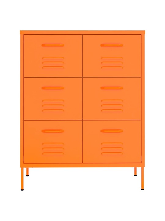 Zásuvková skříň oranžová 80 x 35 x 101,5 cm ocel