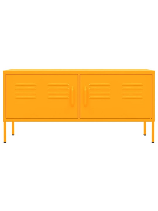 TV skříňka hořčicově žlutá 105 x 35 x 50 cm ocel