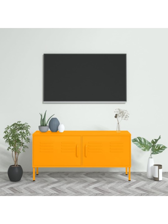TV skříňka hořčicově žlutá 105 x 35 x 50 cm ocel