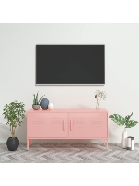 TV skříňka růžová 105 x 35 x 50 cm ocel