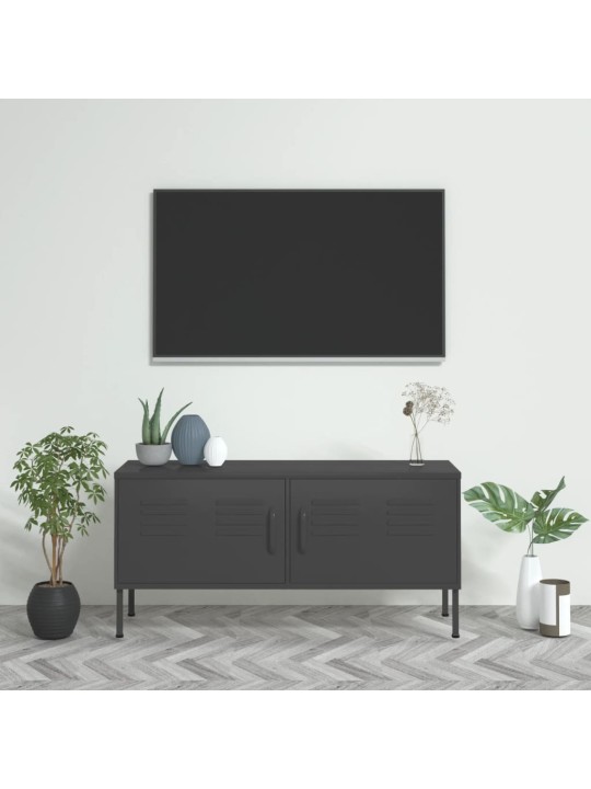 TV skříňka antracitová 105 x 35 x 50 cm ocel