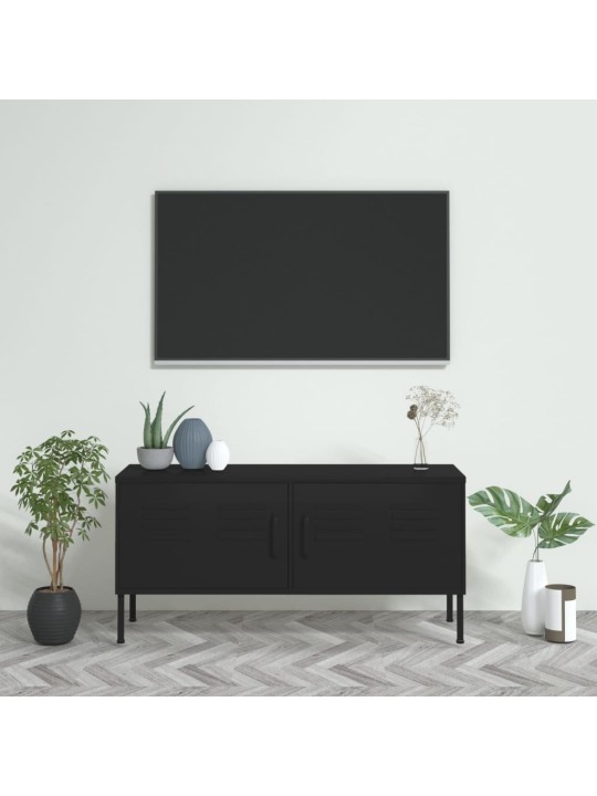 TV skříňka černá 105 x 35 x 50 cm ocel