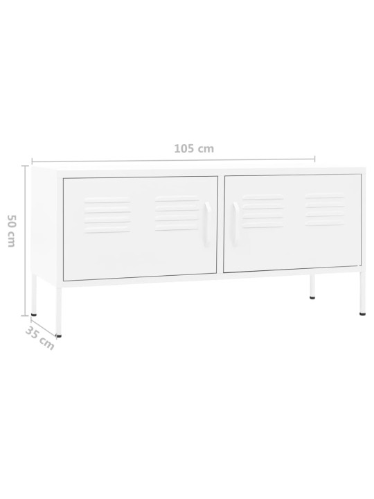 TV skříňka bílá 105 x 35 x 50 cm ocel