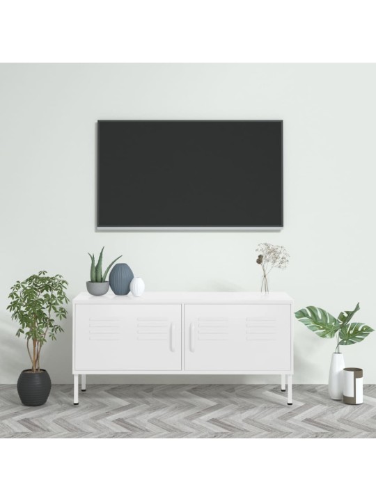 TV skříňka bílá 105 x 35 x 50 cm ocel