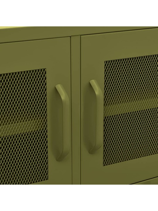 TV skříňka olivově zelená 105 x 35 x 50 cm ocel