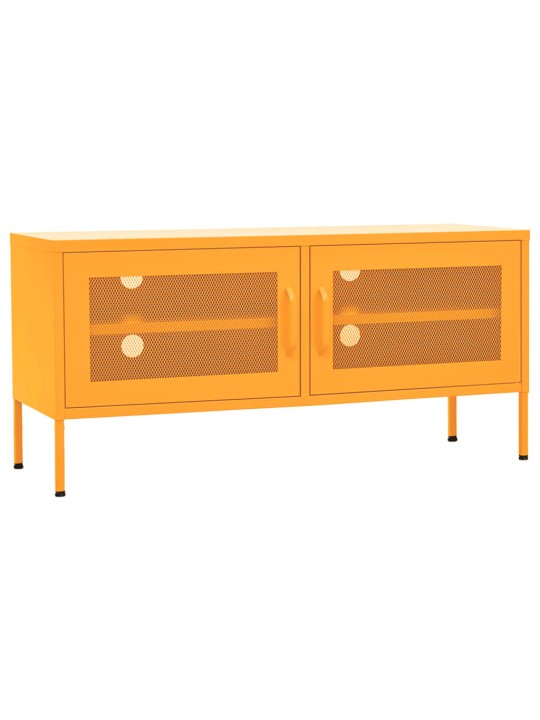 TV skříňka hořčicově žlutá 105 x 35 x 50 cm ocel