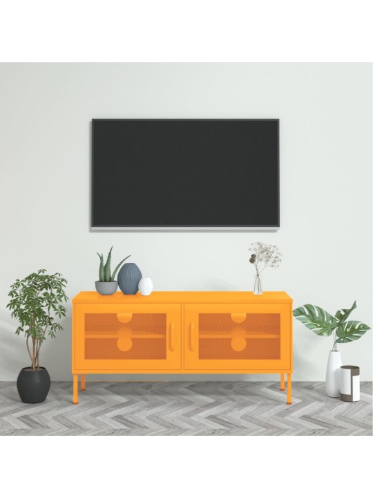 TV skříňka hořčicově žlutá 105 x 35 x 50 cm ocel