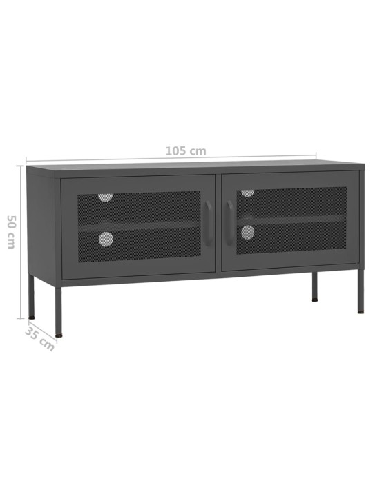 TV skříňka antracitová 105 x 35 x 50 cm ocel