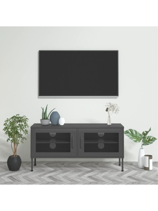 TV skříňka antracitová 105 x 35 x 50 cm ocel