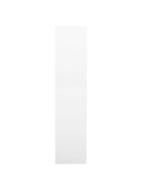 Kancelářská skříň bílá 90 x 40 x 180 cm ocel a tvrzené sklo