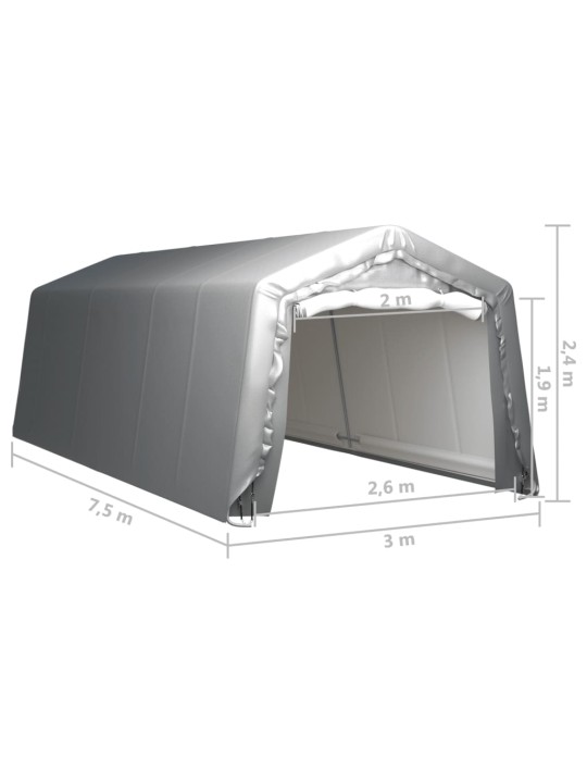 Úložný stan 300 x 750 cm ocel šedý