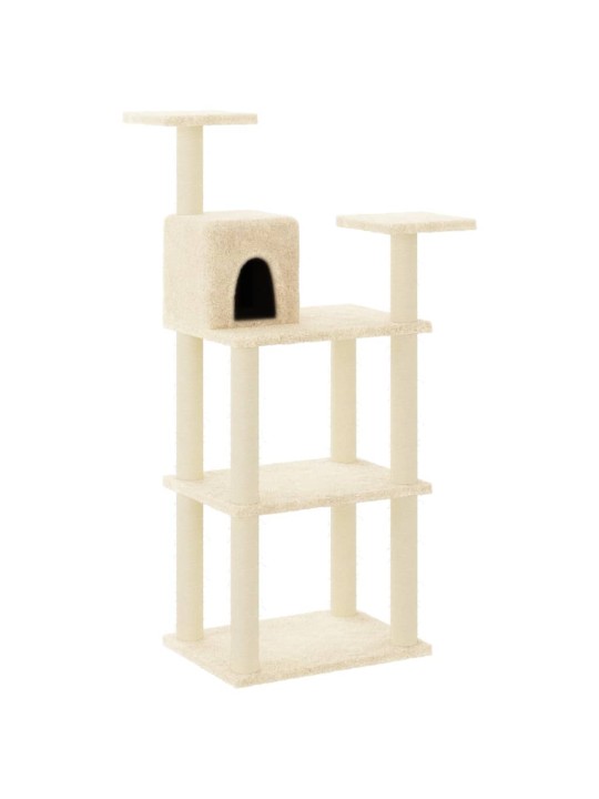Škrabadlo pro kočky se sisalovými sloupky krémové 118,5 cm