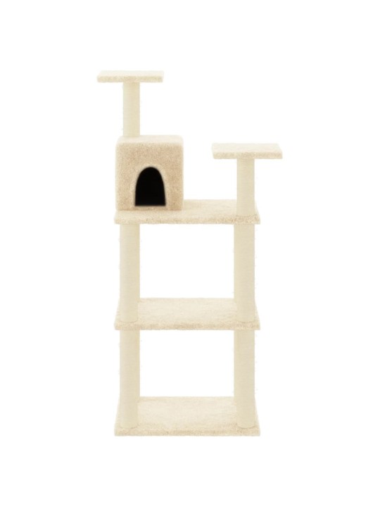 Škrabadlo pro kočky se sisalovými sloupky krémové 118,5 cm