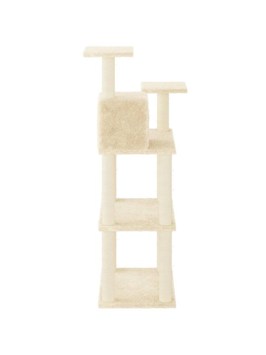 Škrabadlo pro kočky se sisalovými sloupky krémové 118,5 cm
