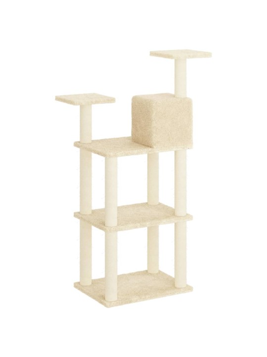 Škrabadlo pro kočky se sisalovými sloupky krémové 118,5 cm