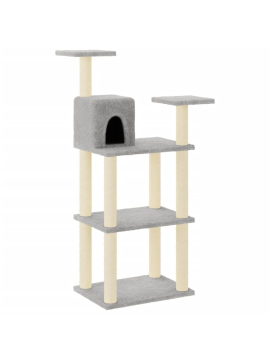 Škrabadlo pro kočky se sisalovými sloupky světle šedé 118,5 cm