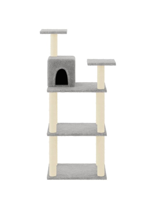 Škrabadlo pro kočky se sisalovými sloupky světle šedé 118,5 cm