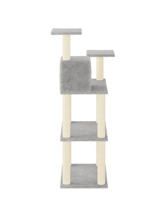 Škrabadlo pro kočky se sisalovými sloupky světle šedé 118,5 cm