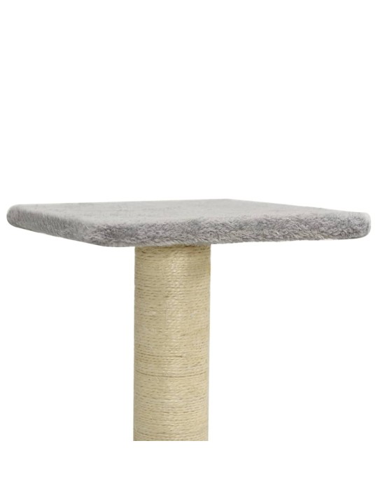 Škrabadlo pro kočky se sisalovými sloupky světle šedé 118,5 cm
