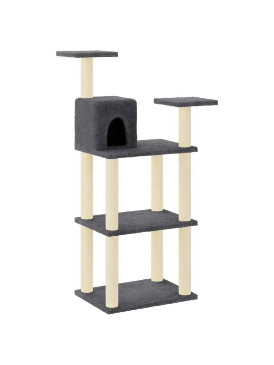 Škrabadlo pro kočky se sisalovými sloupky tmavě šedé 118,5 cm