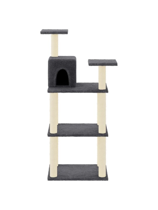 Škrabadlo pro kočky se sisalovými sloupky tmavě šedé 118,5 cm