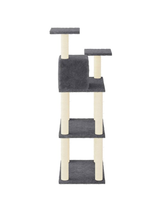 Škrabadlo pro kočky se sisalovými sloupky tmavě šedé 118,5 cm