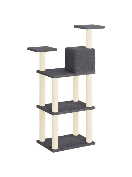 Škrabadlo pro kočky se sisalovými sloupky tmavě šedé 118,5 cm