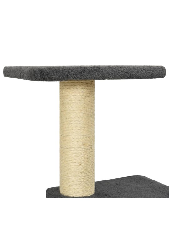 Škrabadlo pro kočky se sisalovými sloupky tmavě šedé 118,5 cm