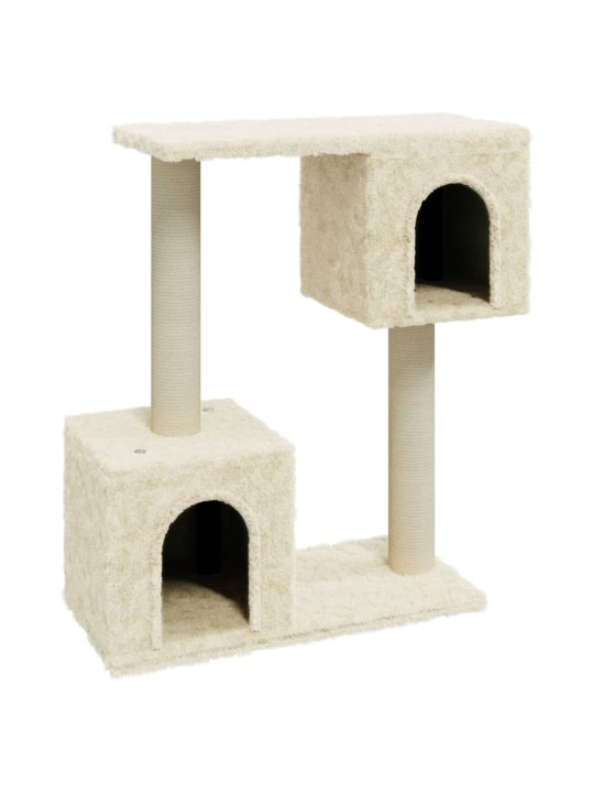 Škrabadlo pro kočky se sisalovými sloupky krémové 60 cm